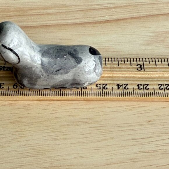 2 Vintage Mexican Nativity Handmade Ceramic Sheep Figurines Blue White Gray Mini - Picture 10 of 10